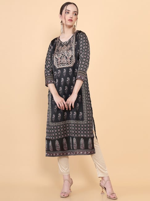 Buy Soch Black Printed Straight Kurta for Women Online Tata CLiQ