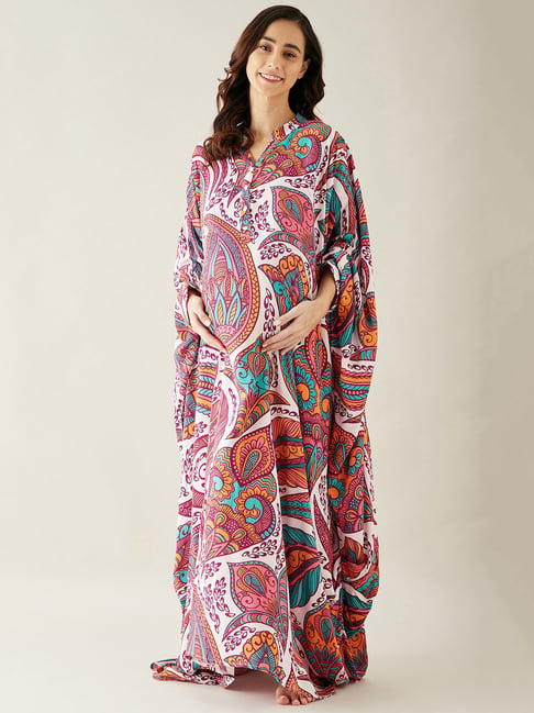 Buy Cigain Women's Kaftan Maxi Cover Up Summer Dress Night Dress Kimono  Style Long Kaftan (Free Size) (MT-1) at Amazon.in