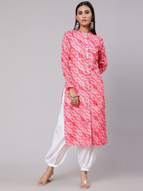Off white 3/4th Cotton silk Khadi kurti Rajasthani style neckline –  Boutique4India