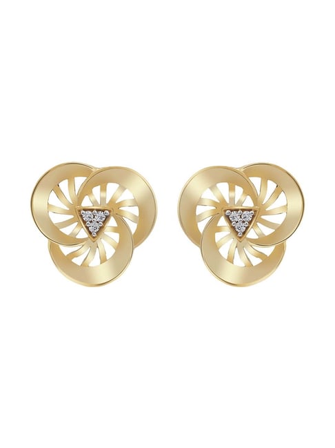 Oxidised 92.5 Silver Floral Triangle Studs – Priyaasi