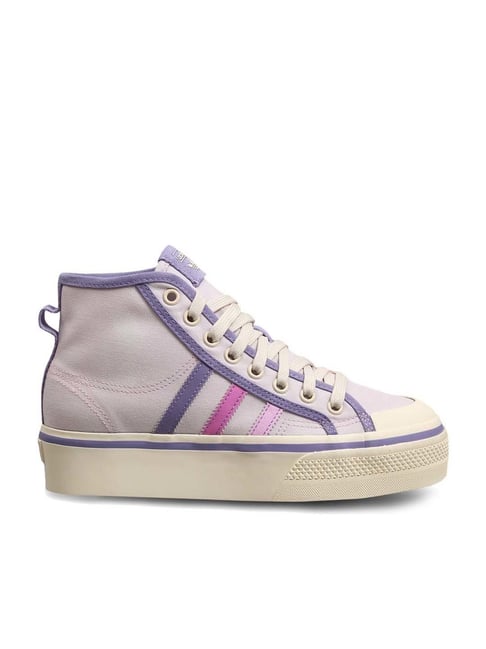 Adidas Originals Women's NIZZA PLATFORM MID W Purple Ankle High Sneakers