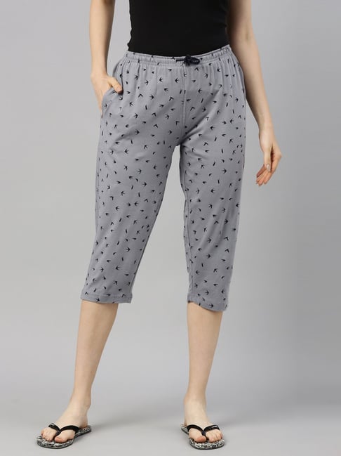 Buy Kryptic Grey Printed Capris for Women's Online @ Tata CLiQ