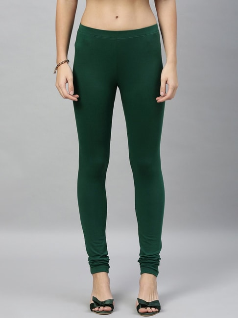 Buy Go Colors Women Pista Viscose Ankle Length Leggings - Green Online