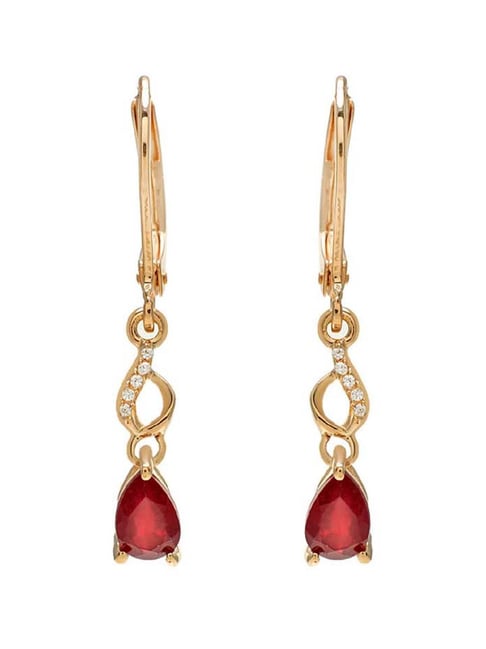 MJLuLu Buy Simulated Red Ruby Drop Earrings Online India | Ubuy