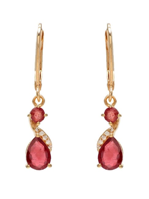 Ruby & Diamond Earrings in 9ct Rose Gold | QP Jewellers