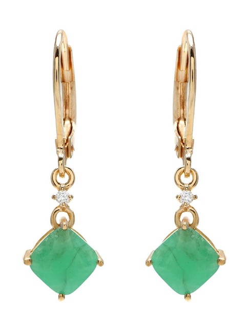 Buy Emerald Octagon Earrings at Online at Kartik Gems