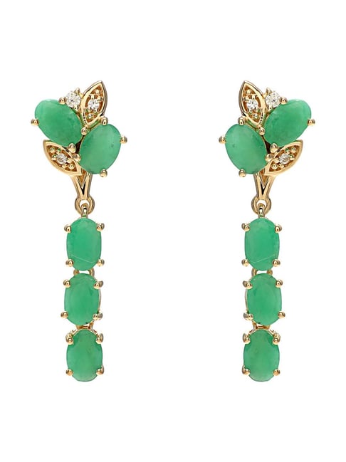 Floral Emerald Bling CZ Drop Earrings – Curio Cottage