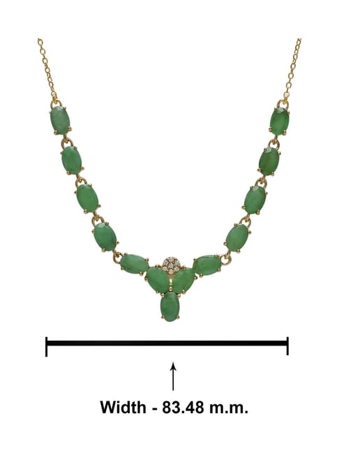 Dyed Green Jade & Diamond 14kt Yellow Gold Necklace | Costco