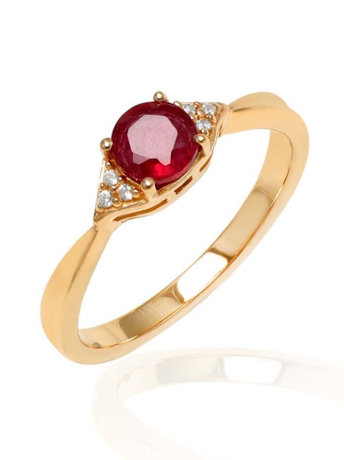 Men's 0.50 CT. T.W. Diamond and Ruby RIng in 10K Gold | Peoples Jewellers