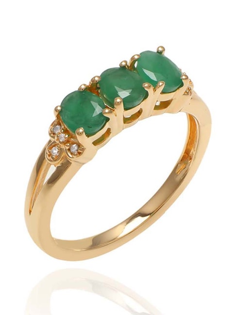 18ct White Gold Emerald & Diamond Cluster Ring | Buy Online | Free Insured  UK Delivery