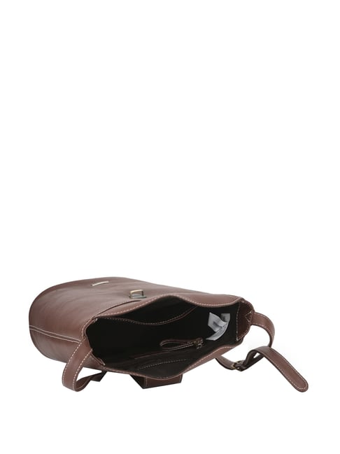 Buy Woodland Brown Solid Medium Sling Handbag Online At Best Price