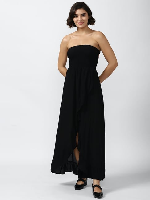 Forever 21 Black Rayon Maxi Dress Price in India