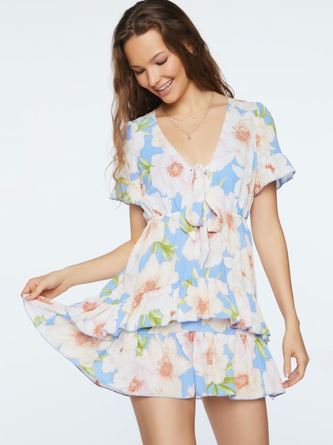 Forever 21 Multicolor Floral Print Fit & Flare Dress Price in India