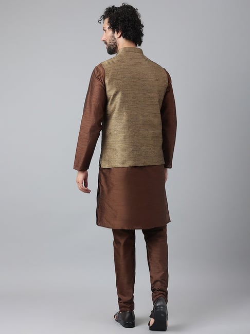 Men's Brown Kurta Pajama: Buy Latest Men's Ethnic Wear Online | Utsav  Fashion