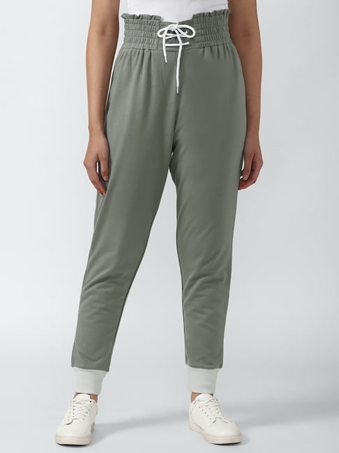 Forever 21 Grey Cotton Mid Rise Regular fit Joggers