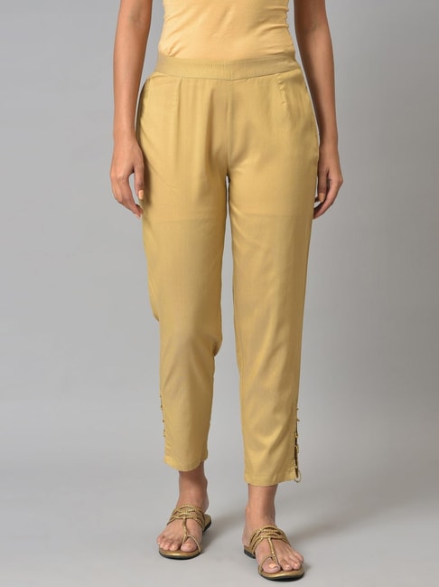 Buy W Mustard Cotton Regular Fit Leggings for Women Online @ Tata CLiQ