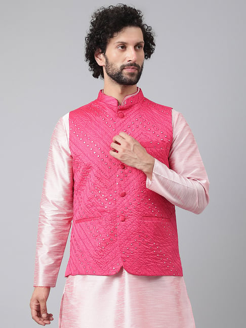 Buy AD by Arvind Men Yellow Mandarin Collar Solid Nehru Jacket - NNNOW.com