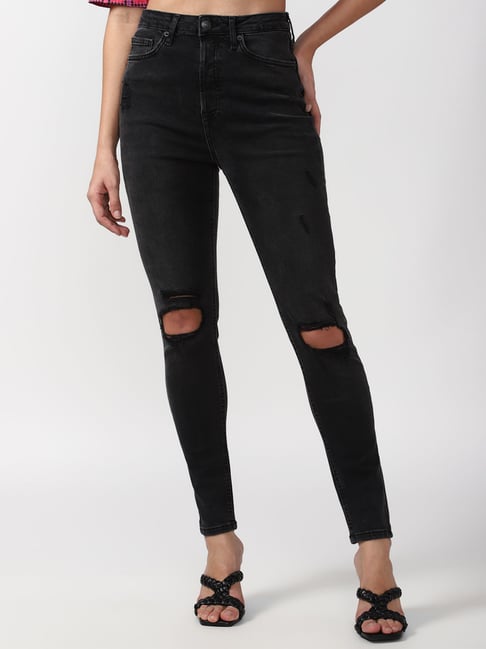 Clothing Ripped Black Jeans Forever 21 Buy Forever 21 Black Cotton