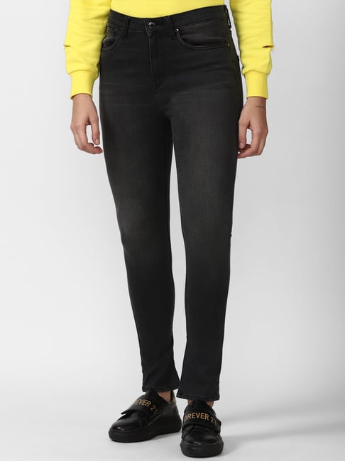 Forever 21 Black Mid rise Regular fit Jeans