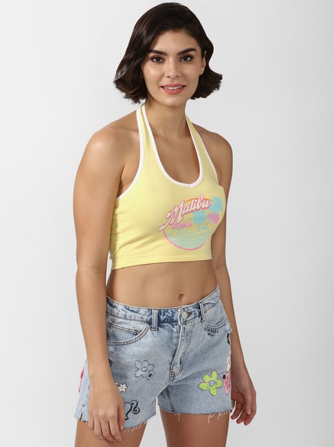 forever 21 yellow crop top