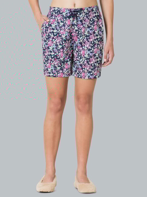 Van Heusen Navy Printed Shorts