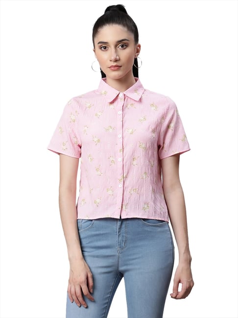 Global Republic Pink Floral Print Shirt Price in India