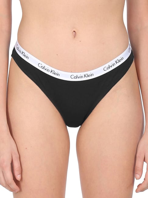 Calvin Klein Black Cotton Logo Print Bikini Panty Price in India