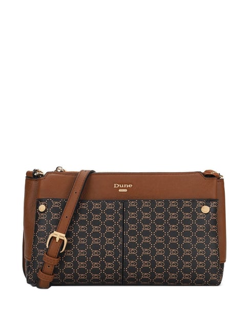 DUNE LONDON Brown Printed Medium Sling Handbag