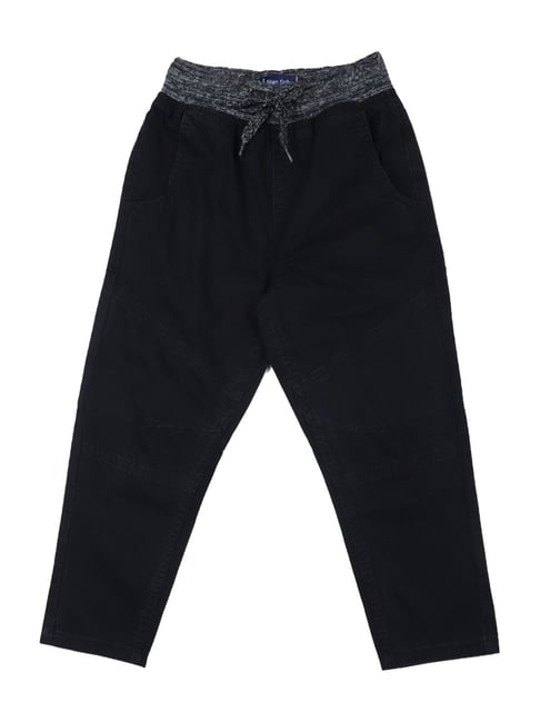 Allen Solly Junior Black Cotton Regular Fit Trousers