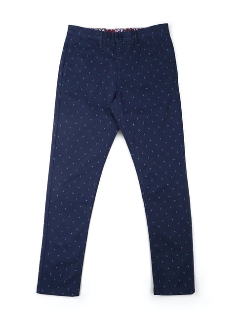 Allen Solly Junior Navy Cotton Printed Trousers