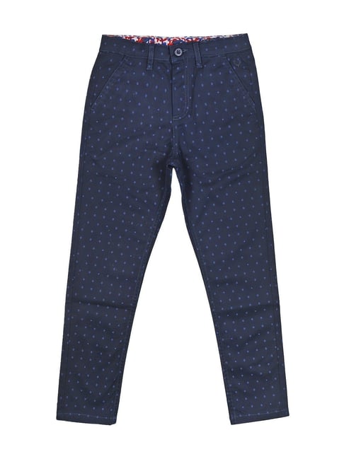 Allen Solly Junior Navy Cotton Printed Trousers