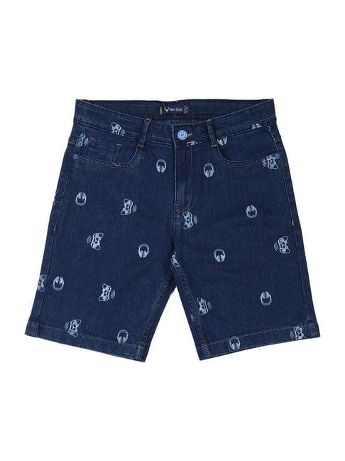 Allen Solly Junior Navy Cotton Printed Shorts