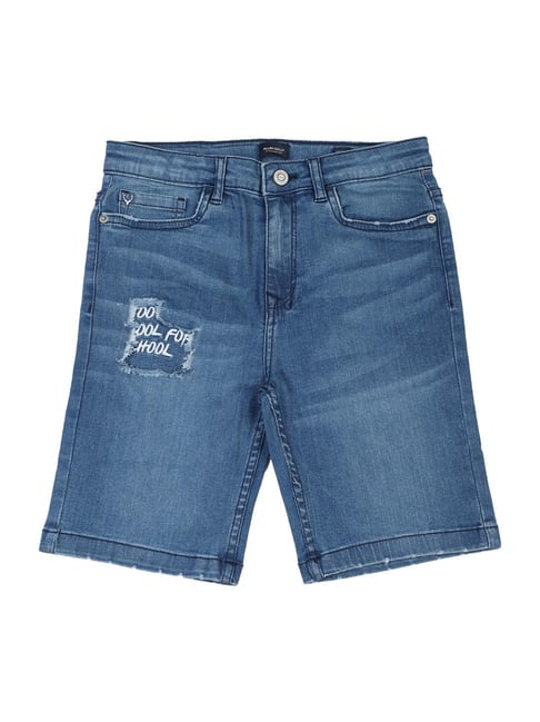 Allen Solly Junior Blue Cotton Regular Fit Shorts