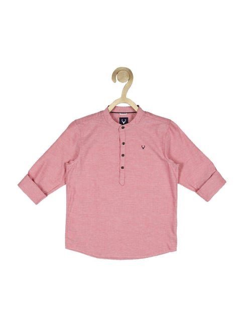 Allen Solly Junior Pink Cotton Regular Fit Full Sleeves Shirt