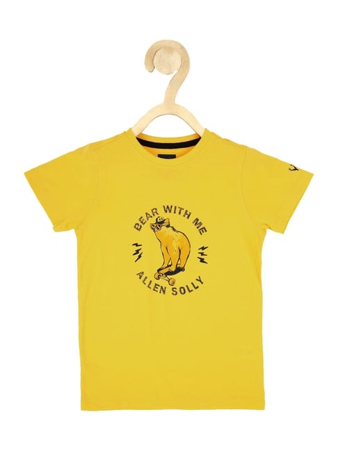 Allen Solly Junior Yellow Cotton Printed T-Shirt