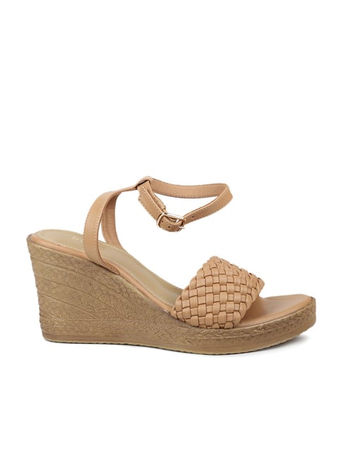 Womens beige wedge online sandals