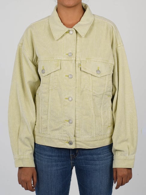 bright yellow denim jacket