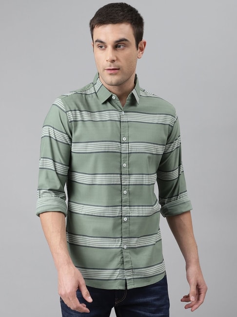 Dennis Lingo Men Checkered Casual Green Shirt - Buy Dennis Lingo