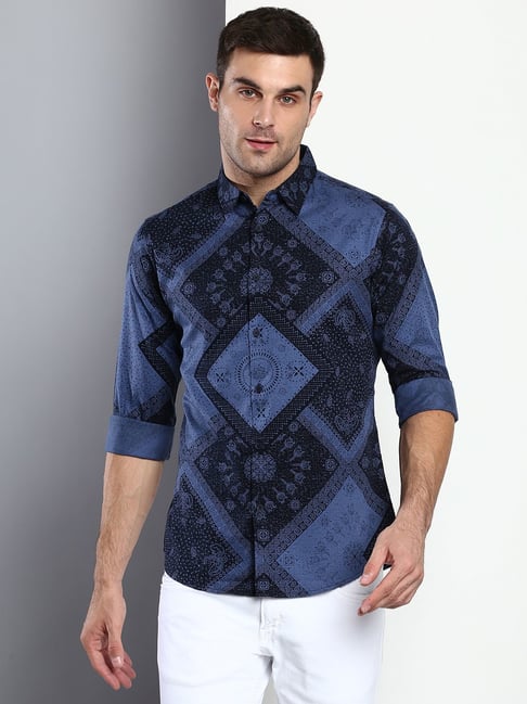 Buy Blue Shirts for Men by DENNISLINGO PREMIUM ATTIRE Online