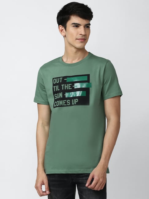 Buy Forever 21 Green Graphic Print T-Shirt for Men Online Tata CLiQ