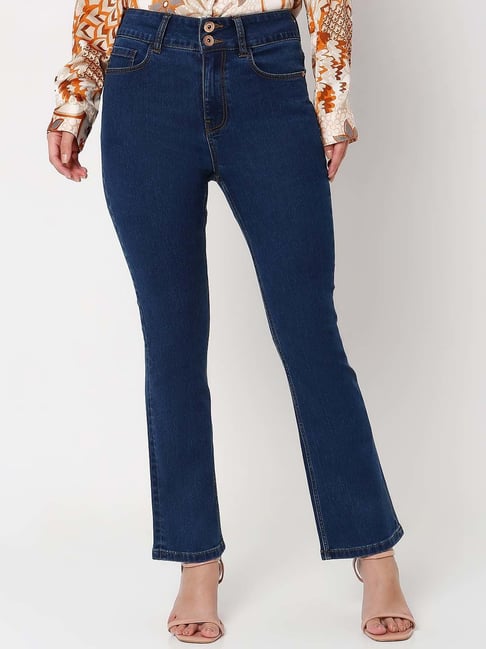 Vero Moda Blue Regular Fit High Rise Jeans