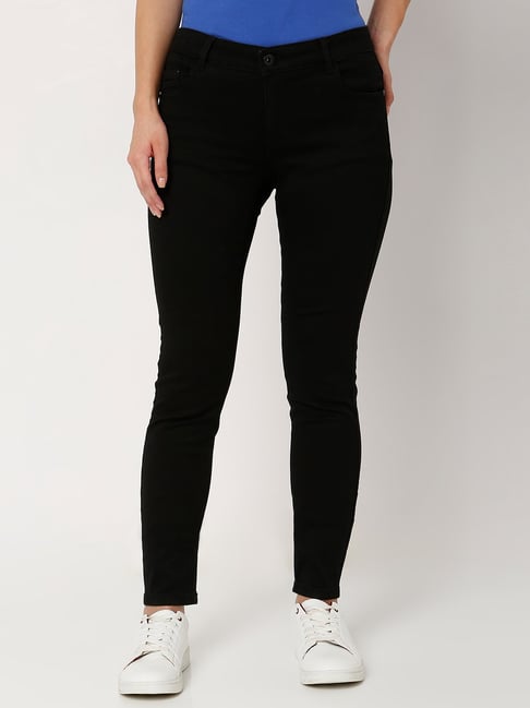 Vero Moda Black Skinny Fit Mid Rise Jeans