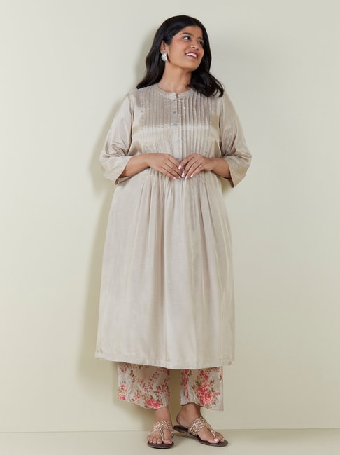 Diza Curves by Westside Taupe A-line Kurta Price in India
