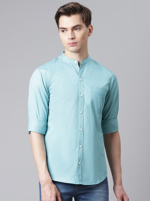 Buy Hubberholme Blue Cotton Regular Fit Shirts for Mens Online @ Tata CLiQ