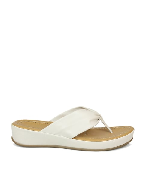 Inc 5 Inc.5 Women's Cream Thong Wedges