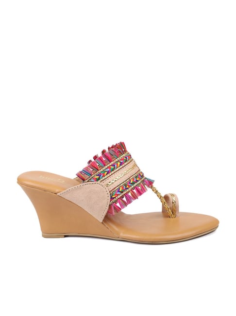Inc.5 Women's Multicolor Toe Ring Wedges Price in India