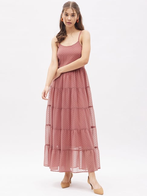 Buy Harpa Pink Self Pattern Maxi Dress for Women Online Tata CLiQ