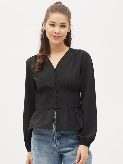 Buy Harpa Black Regular Fit Top for Women Online @ Tata CLiQ