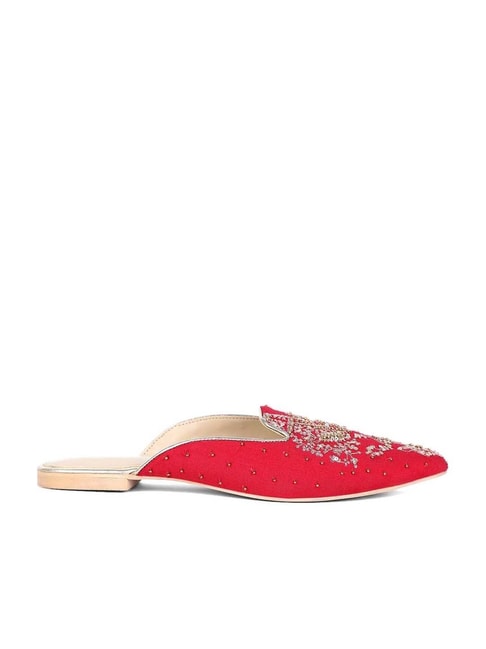 W Women's Wgrace Red Mule Shoes Price in India
