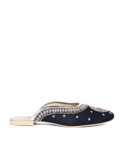 W Women's Wsusan Navy Mule Shoes Price in India